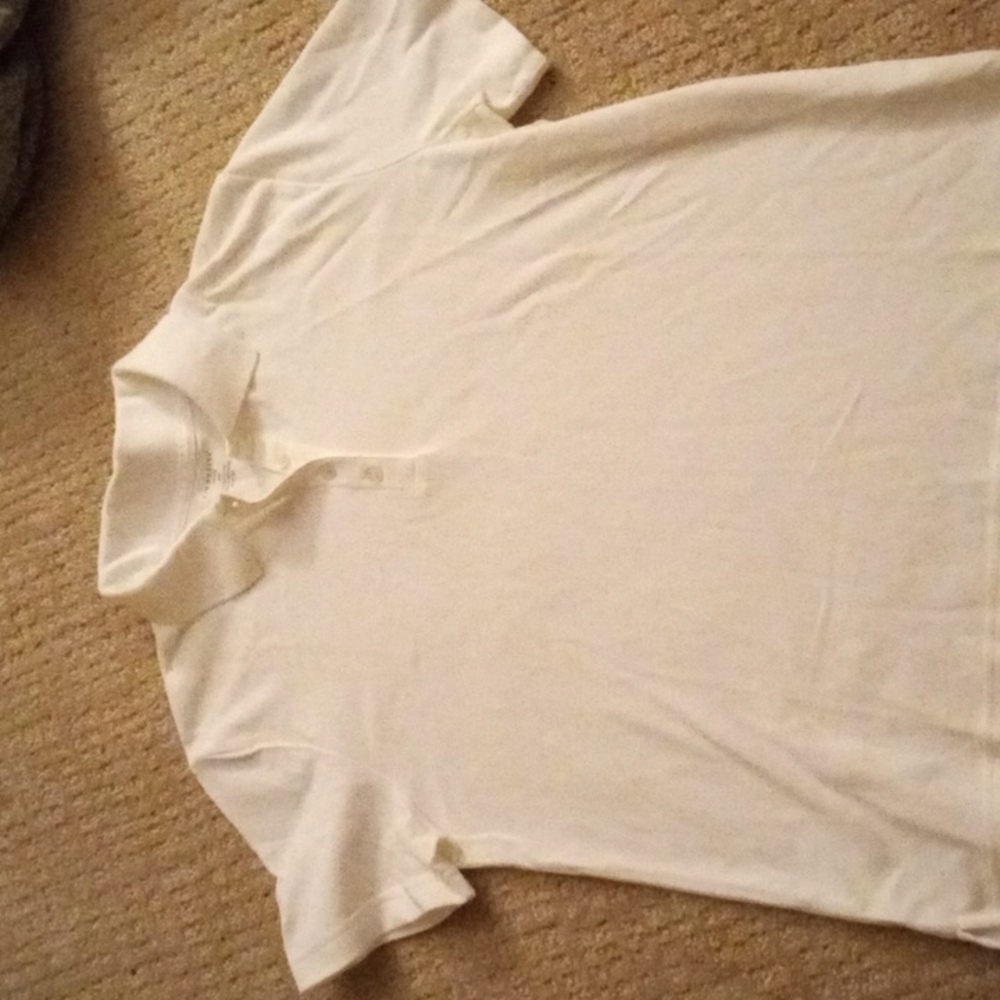 White pique cotton collared woman's PM shirt